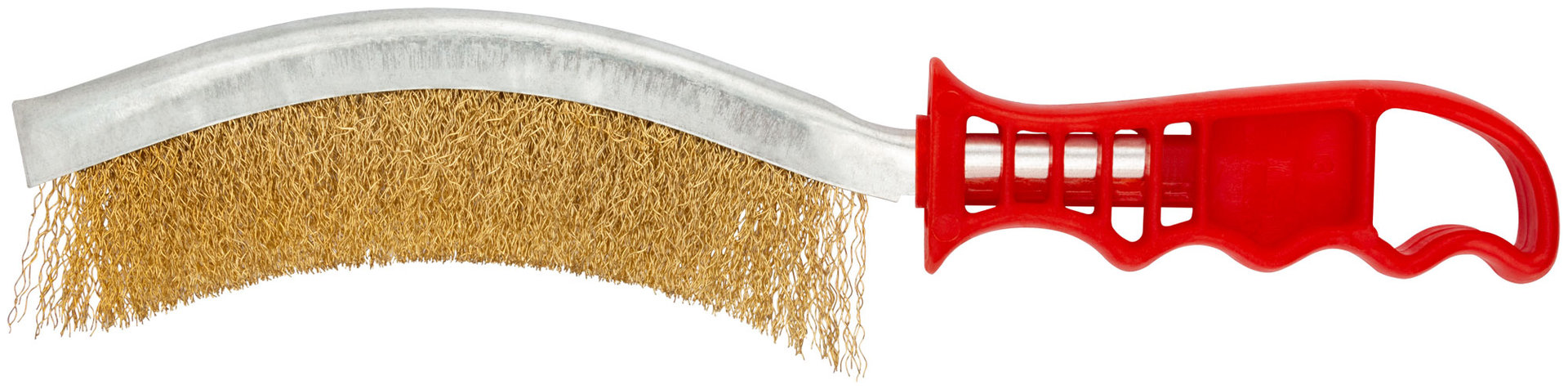 Корщетка с изогнутой пластиковой ручкой латунированная вогнутая тип С (38420)