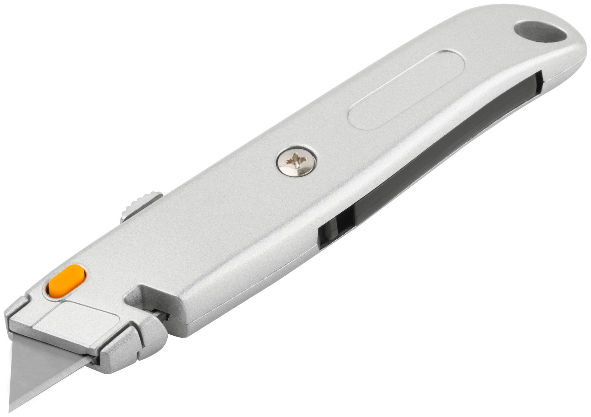 Нож для напольных покрытий серый, металлический корпус, кассета 4 лезвия (10342)