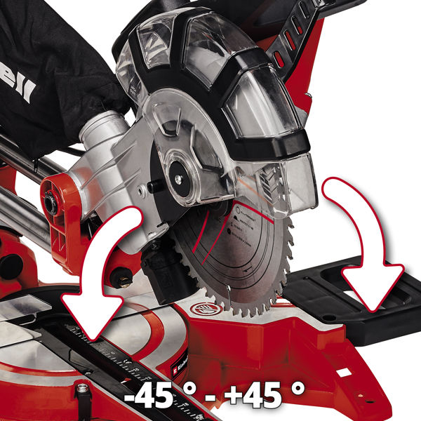Пила торцовочная Einhell TC-SM 2131/2 Dual,1800вт,210х30мм х48зб,пропил 310х62мм,лазер (4300390)