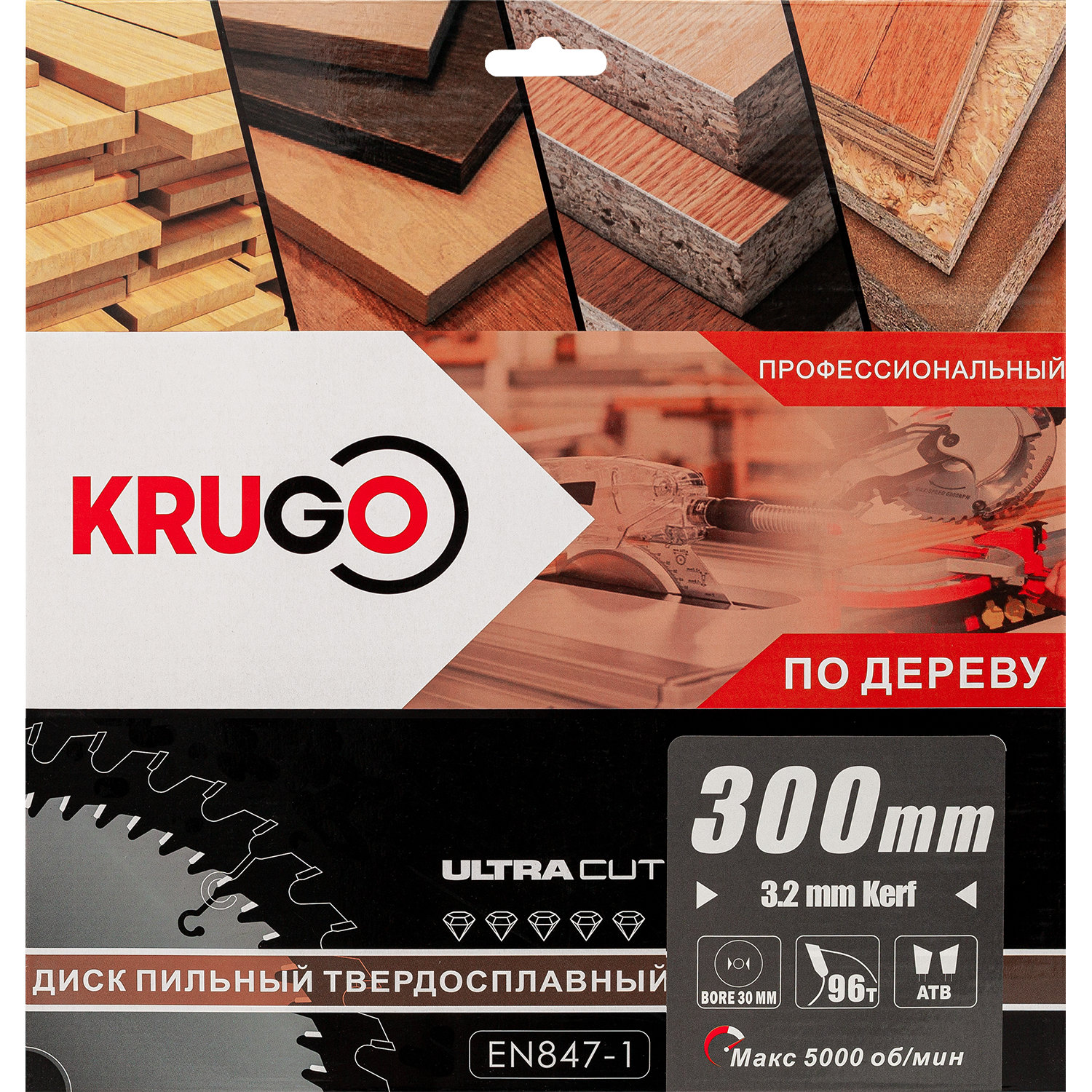 Пильный диск 300 x 3.2/2.2 x 96T x 30mm KRUGO (WA300096)