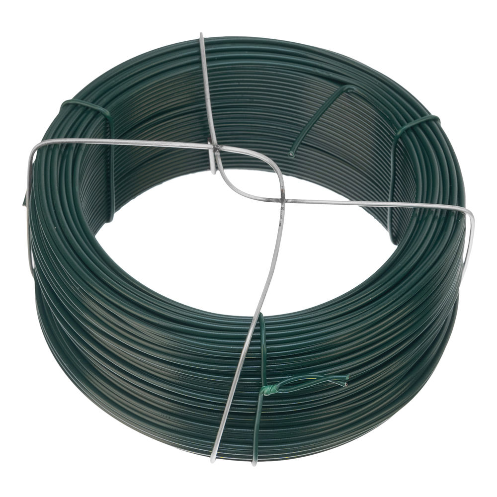 Проволока с ПВХ покрытием, зеленая 1.5 мм, длина 50 м Сибртех (47772)