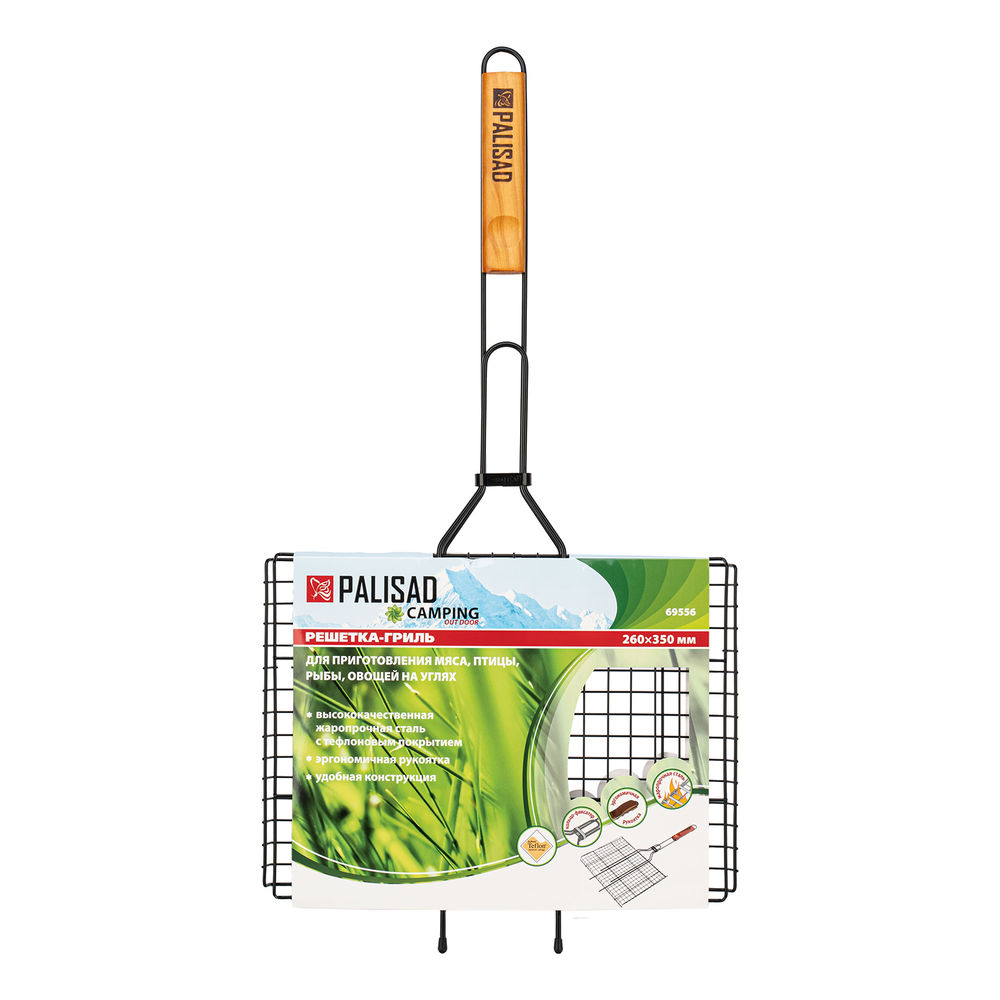 Решетка гриль 260 х 350 мм. антипригарное покрытие, Camping Palisad (69556)