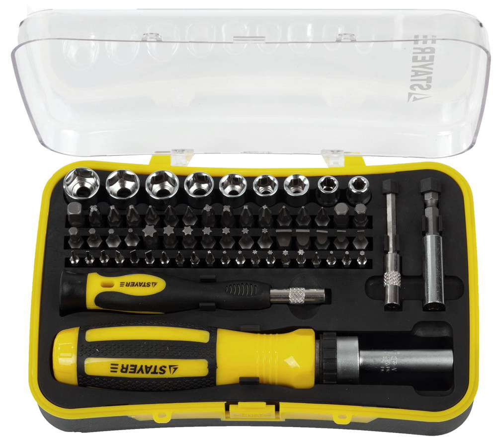 Отвертка реверсивная с насадками 65 предм. Compact-65 STAYER 25310-H65