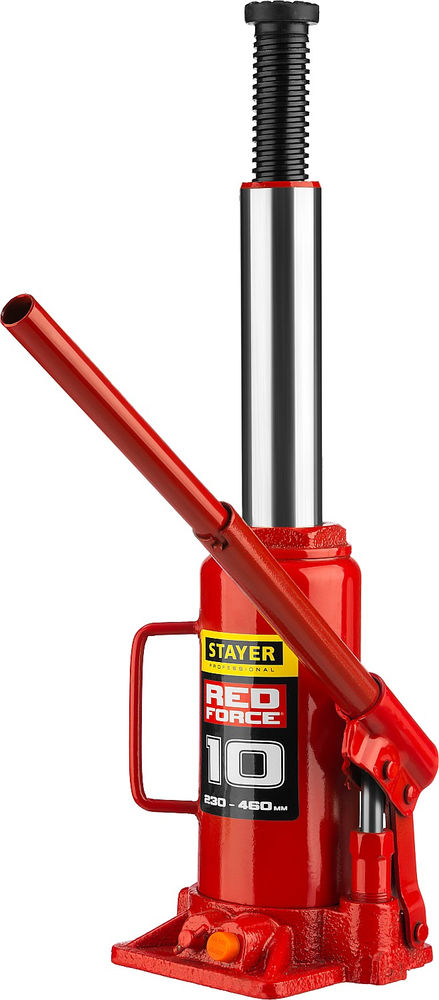 Домкрат бутылочный гидравлический 10 т, 230 - 460 мм RED FORCE Professional STAYER 43160-10