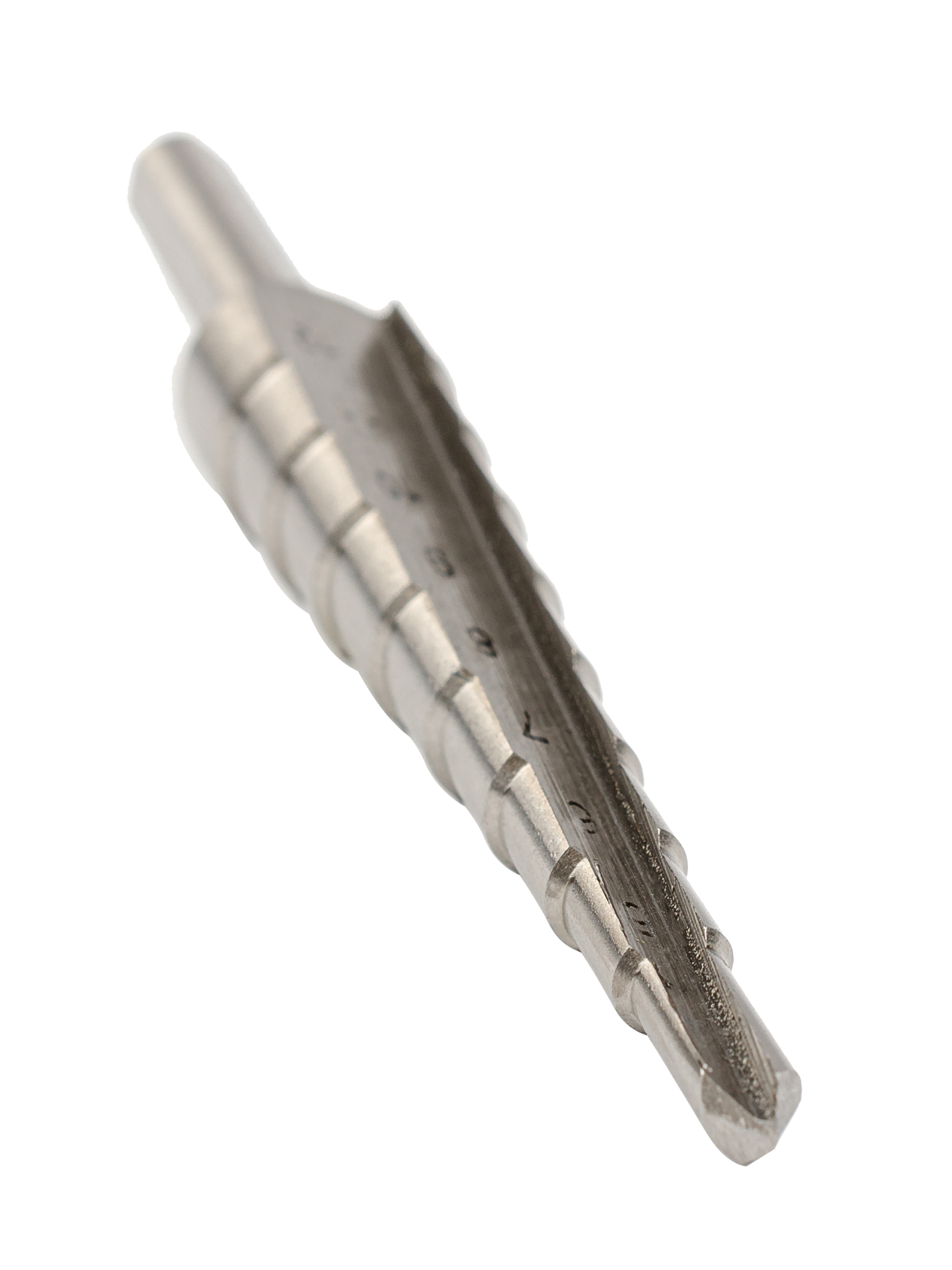 Сверло ступенчатое, HSS, Gr.1, O4-12 мм, прямая канавка, трёхплоскостной хвостовик (ZA-05321)