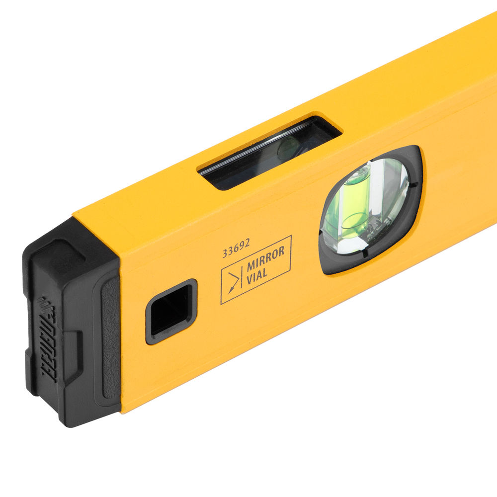 Уровень алюминиевый, магнит, фрезерованный, 3 глазка (1 зеркал.) 0,5 мм/м, 800 мм Denzel (33692)