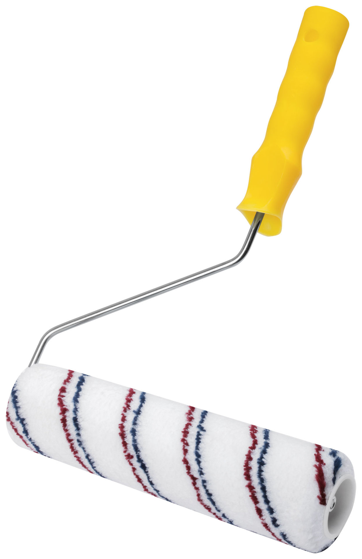 Валик микроволокно, белый с красной и синей полосками, диам. 40/63 мм; ворс 12 мм, 230 мм (01844)