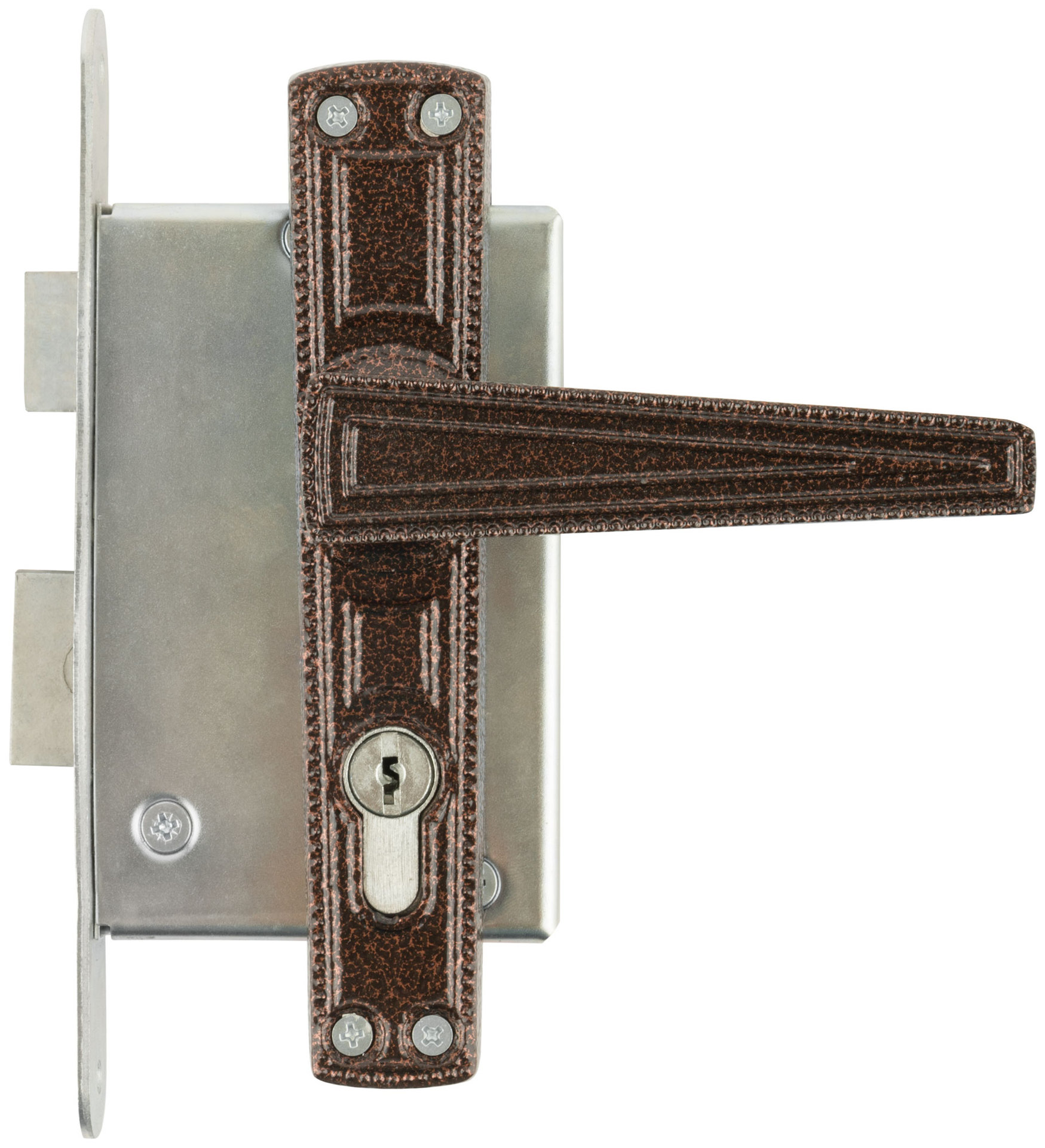 Замок врезной с ручками Зенит ЗВ4-3.01, медь (67000)