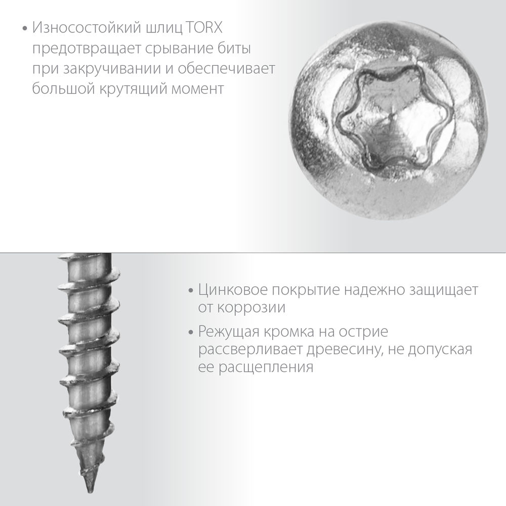 Саморез для перфорированного крепежа 35 х 5 мм, TX20, цинк, 250 шт Профессионал СПК ЗУБР 30061-50-35