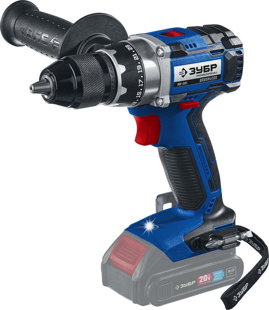 Бесщеточная дрель-шуруповерт 20 В 70 Н·м без АКБ Профессионал ЗУБР Т7 DB-201