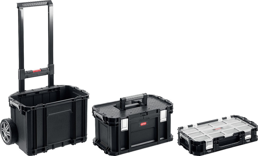 Набор пластиковый 564 х 373 х 700 мм (22) ящик-тележка + ящик для инструментов + ящик органайзер SMART ROLLING KETER 38390-22