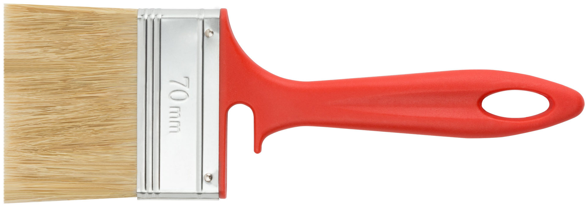 Кисть флейцевая Крафт, натур.светлая щетина, пластиковая ручка с выемкой 70 мм (00844)