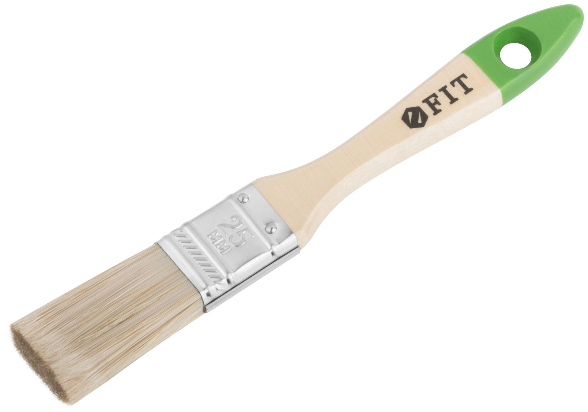 Кисть флейцевая Микс, смешанная натуральная и искусственная щетина, деревянная ручка 1 (25 мм) (01193)