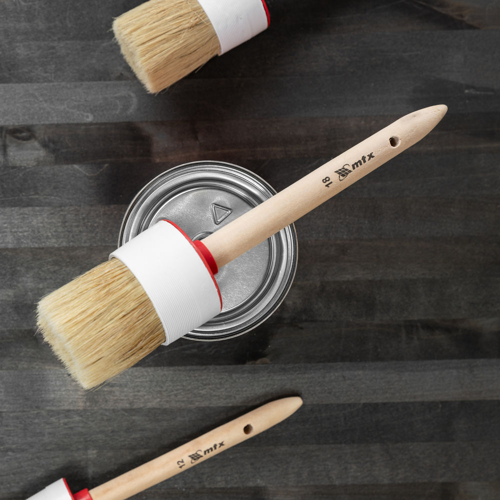 Кисть круглая №18 (60 мм) натуральная щетина, деревянная ручка MTX (82088)