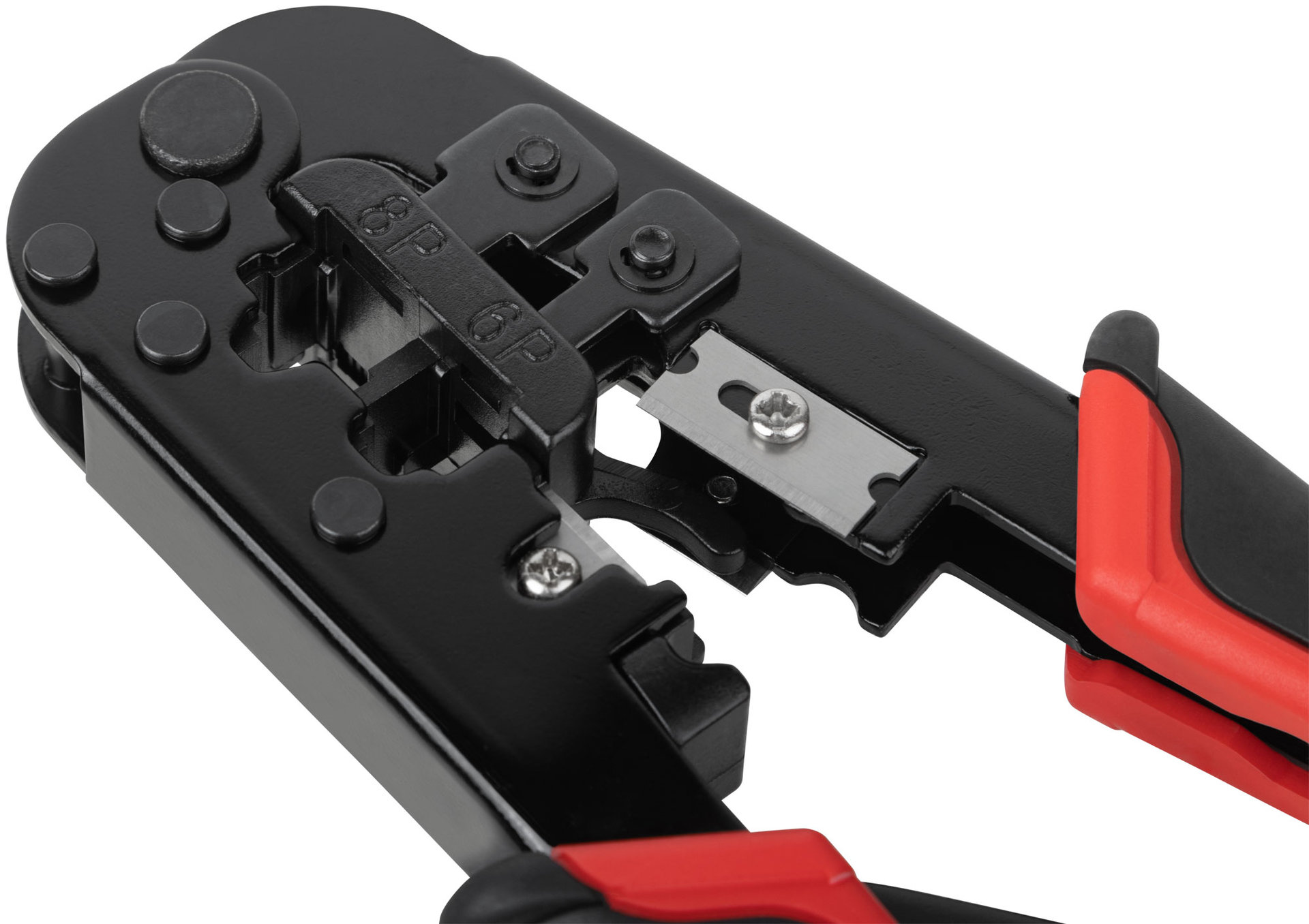 Кримпер для обжима разъемов RJ11, RJ12, RJ45, прорезиненные ручки 190 мм (60061)