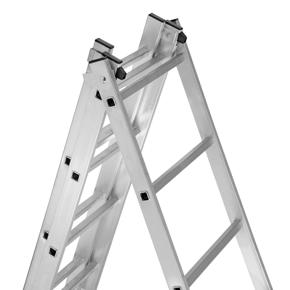 Лестница, 3 х 9 ступеней, алюминиевая, трехсекционная, Сибртех (97819)
