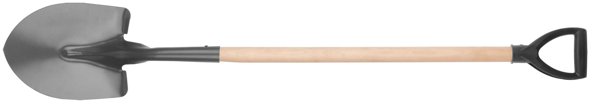 Лопата штыковая для сыпучих грузов (Американка) с деревянным черенком и V-ручкой 230х280х1360 мм (77208)