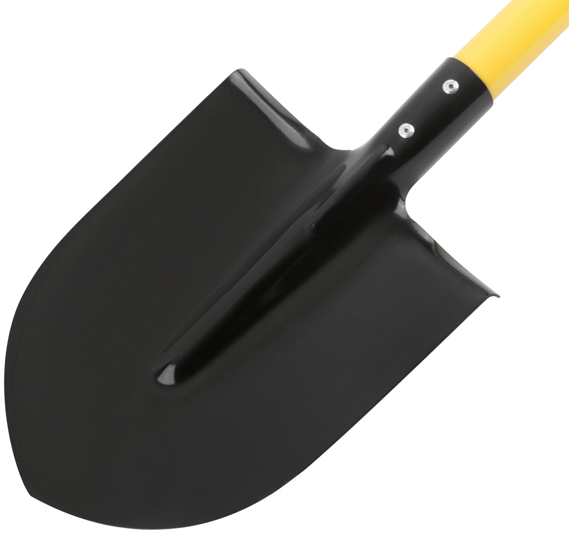 Лопата штыковая ЛУ, с желтым металлизированным черенком и V-ручкой 215х285х1130 мм (77215)
