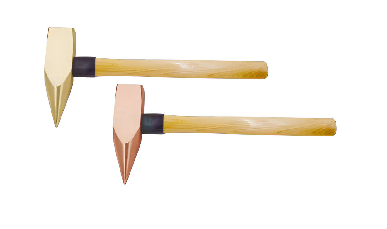 Молоток заостренный 1000 гр AlCu рукоятка дерево, искробезопасный 186B-1002, HORTZ