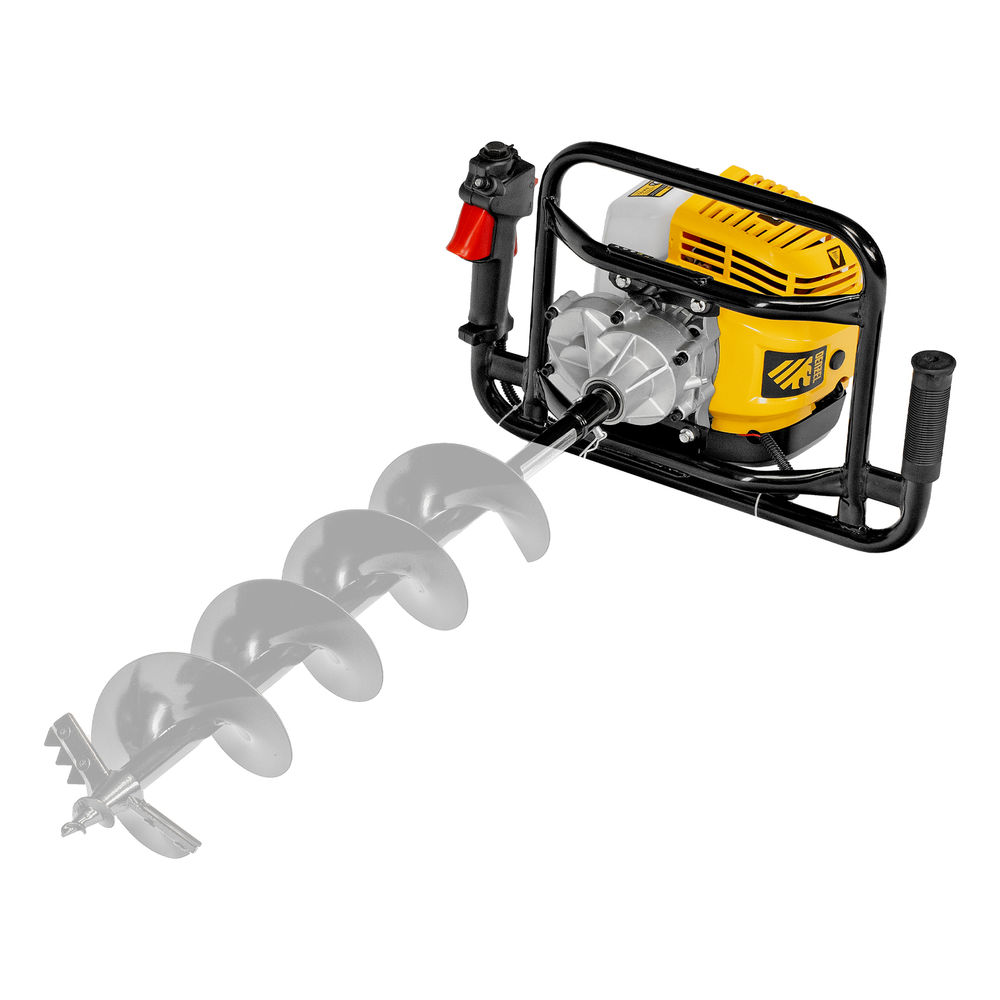 Мотобур DX-52, объем двигателя 52 см3, соединение 20 мм, без шнека Denzel (56001)