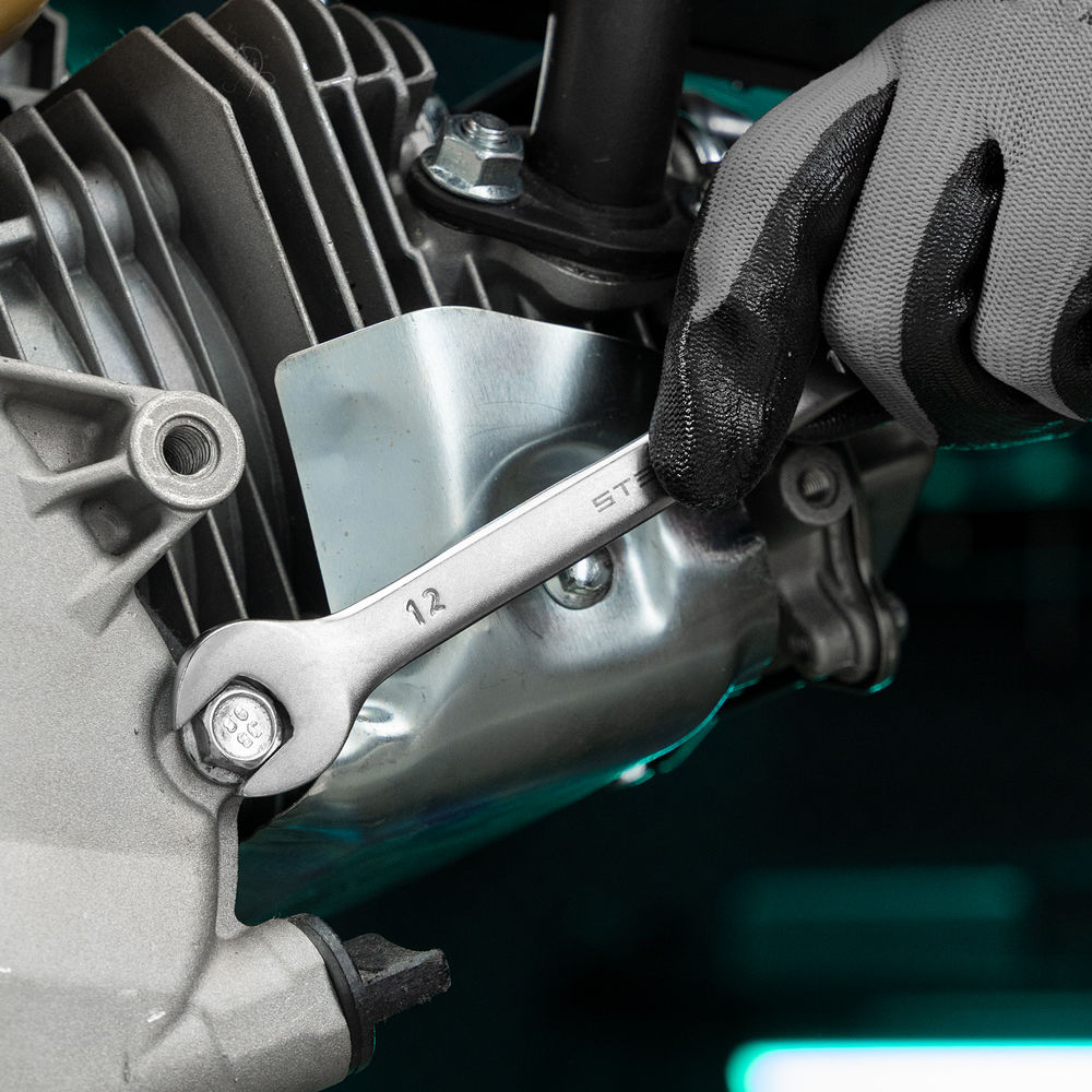 Набор ключей комбинированных, 8-17 мм, 6 шт, CrV, матовый хром Stels