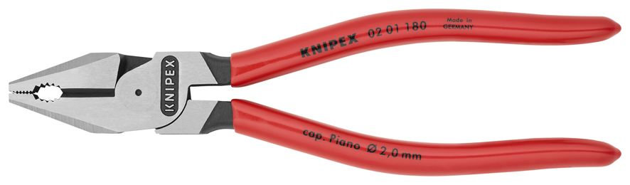 Плоскогубцы комбинированные особой мощности, 180 мм, фосфатированные, обливные ручки, SB (KN-0201180SB)