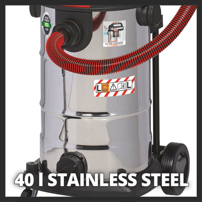 Пылесос строительный Einhell TE-VC 2340 SACL,1500Вт,225мбар,40л,очист.фильтра,розетка (2342470)