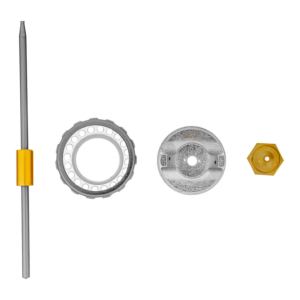 Ремкомплект для краскораспылителя 4 предмета: сопло 2,0 мм, игла, форсунка, зажим сопла Matrix (57392)