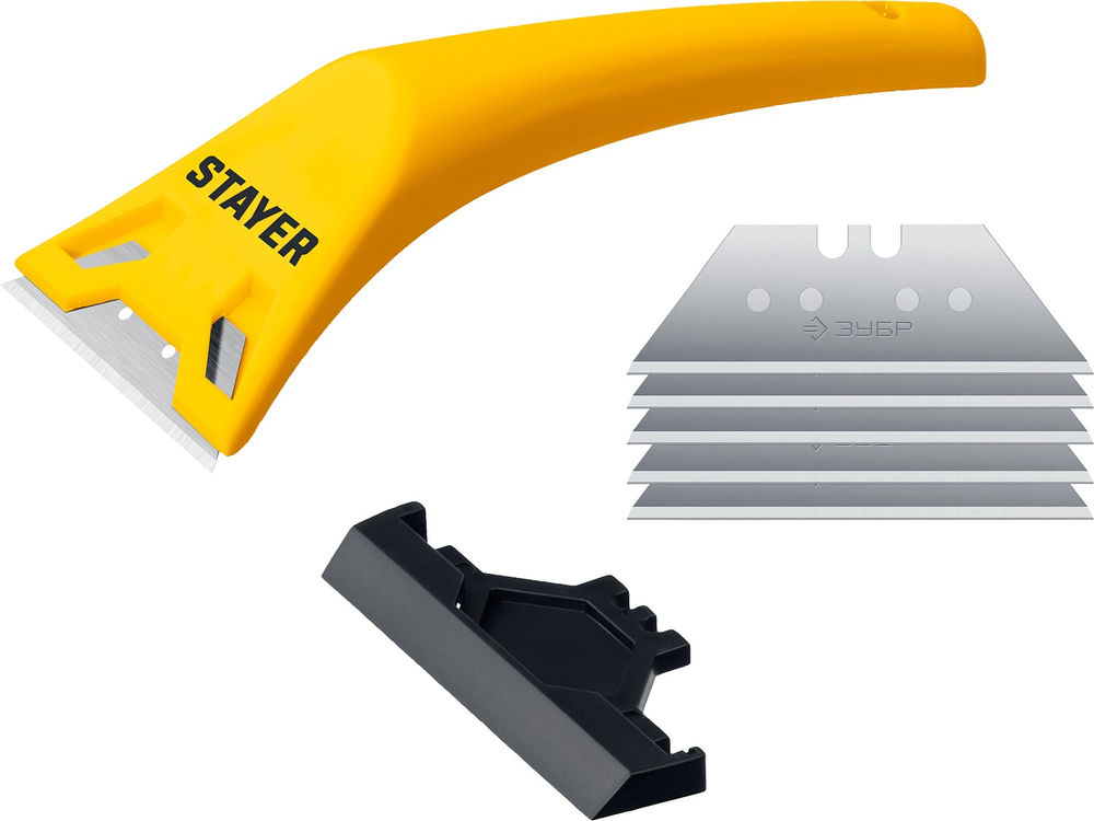 Скребок компактный 60 мм, 5 доп. лезвий STAYER 0851-H6