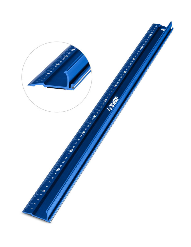 Линейка алюминиевая усиленная со стальной направляющей 0,6 м Профессионал ЗУБР 34382-60