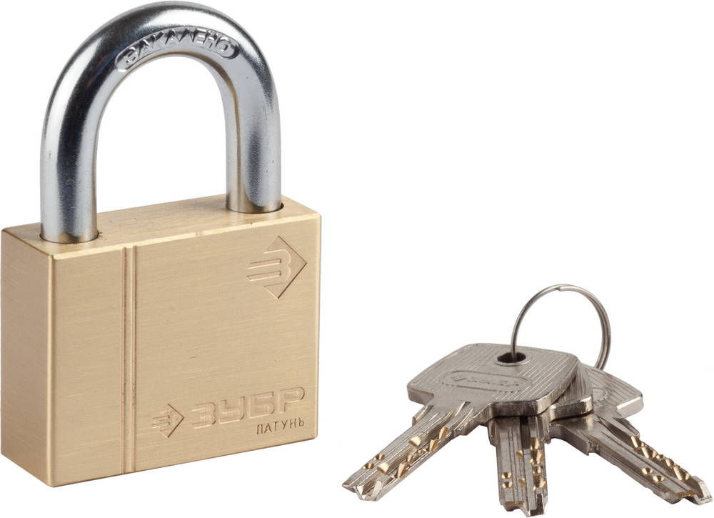 Замок навесной 50 мм, латунный корпус ЗУБР 37299-50