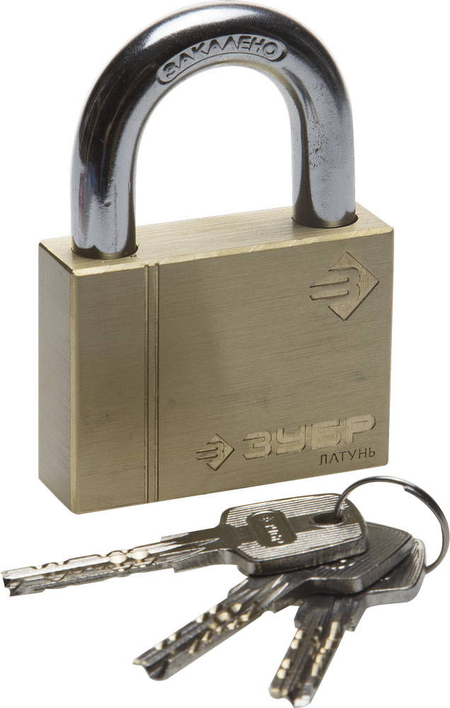 Замок навесной 60 мм, латунный корпус ЗУБР 37299-60