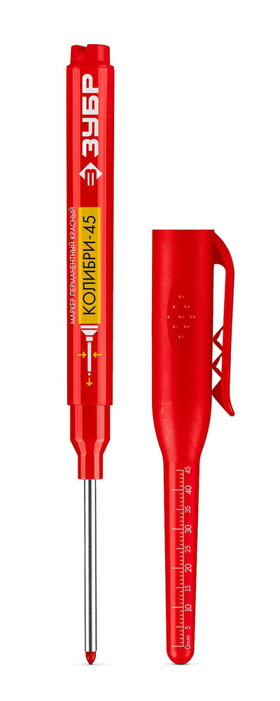 Перманентный маркер для отверстий Колибри-45 красный, наконечник L 45 мм, 3 мм ЗУБР 06339-3