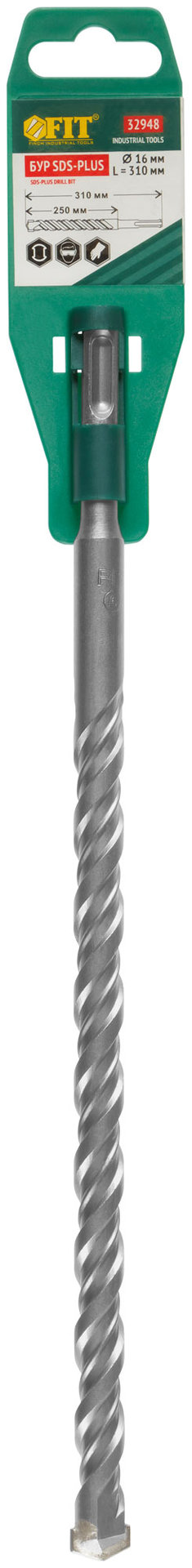 Бур по бетону SDS PLUS с двойной резьбой 16х310 мм (32948)