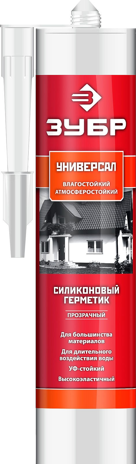 Герметик силиконовый универсальный 280 мл, прозрачный ЗУБР 41233-2