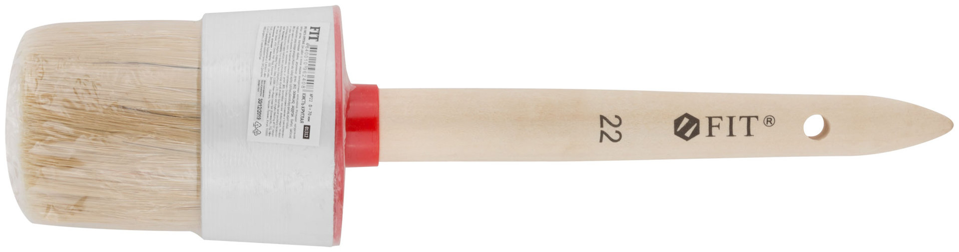 Кисть круглая, натуральная светлая щетина №22 (70 мм) (01312)