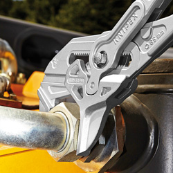 Клещи переставные-гаечный ключ, зев 85 мм, длина 400 мм, хром, обливные ручки (KN-8603400)