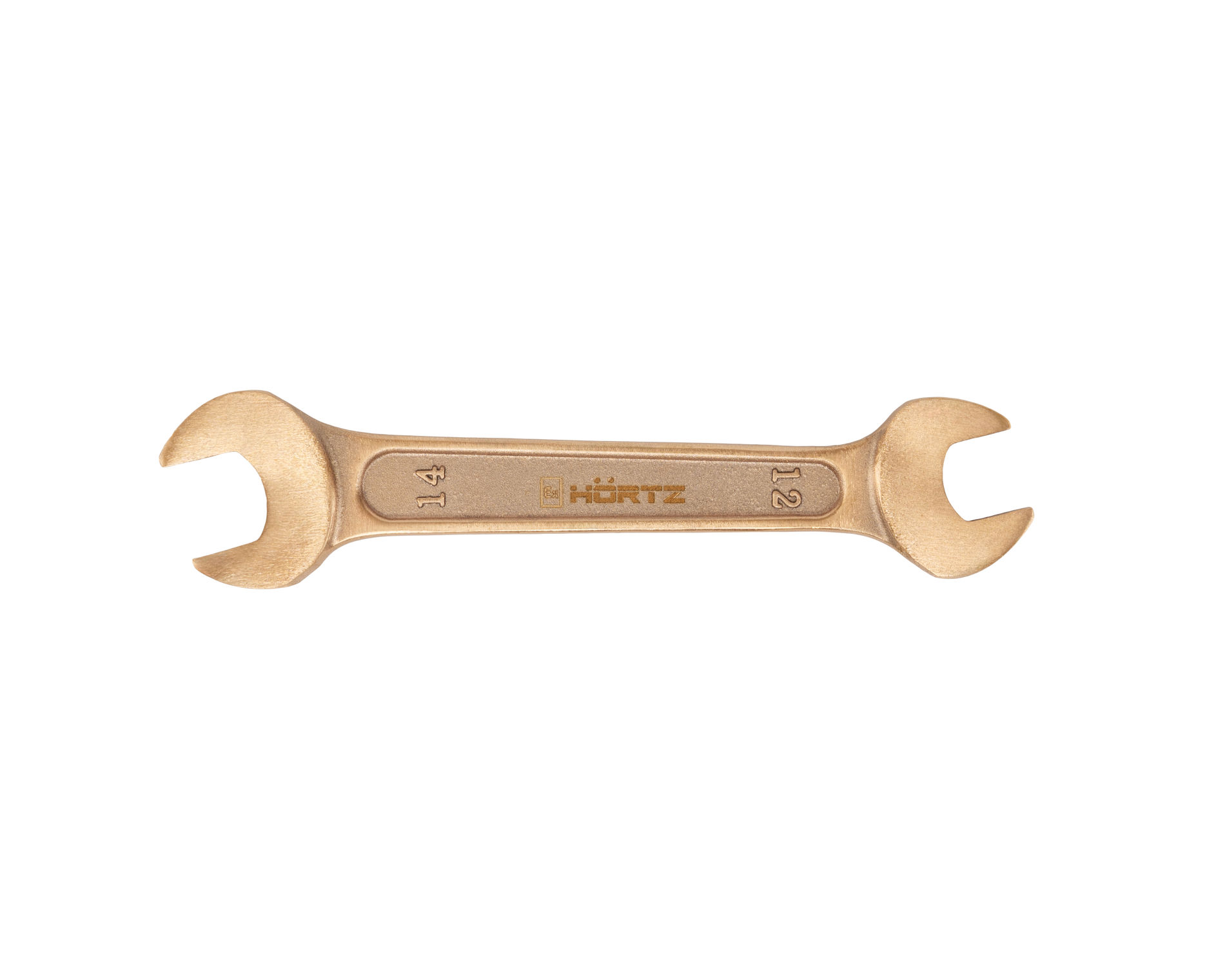 Ключ гаечный рожковый двусторонний 12х14 искробезопасный сплав BeCu 146-1214, HORTZ