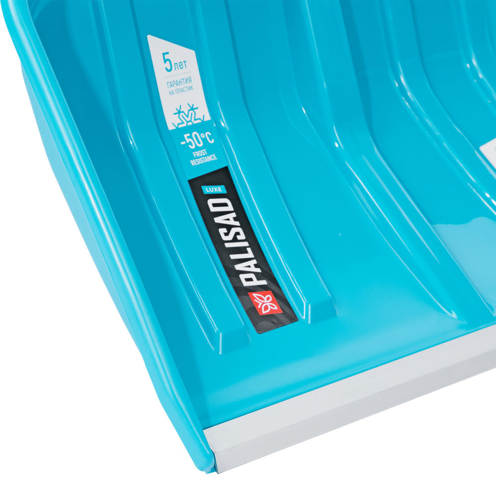 Лопата-скрепер для уборки снега, полипропилен, 550х340х1450 мм, алюминиевый черенок, ПВХ, LUXE Palisad (61727)