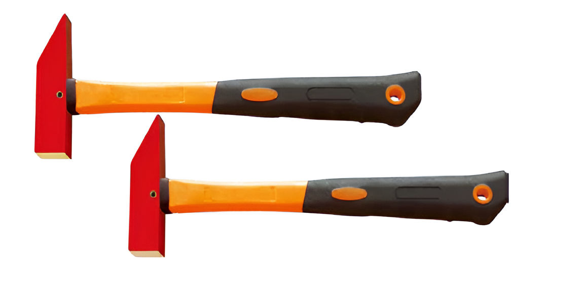 Молоток с квадратным бойком 250 гр AlCu рукоятка фибергласс, искробезопасный 189-1002, HORTZ