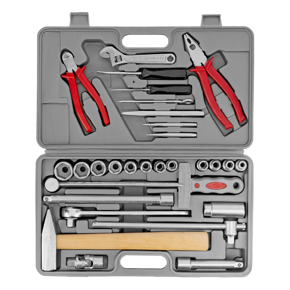 Набор слесарно-шоферского инструмента Универсал-2, пластиковый бокс (НИЗ) Россия