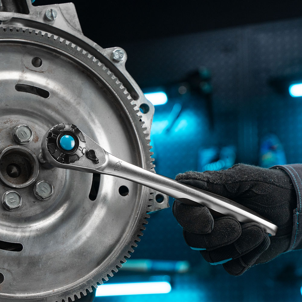 Набор торцевых головок, трещотка 120 зубьев, 1/2, CrV, 12 предметов Gross