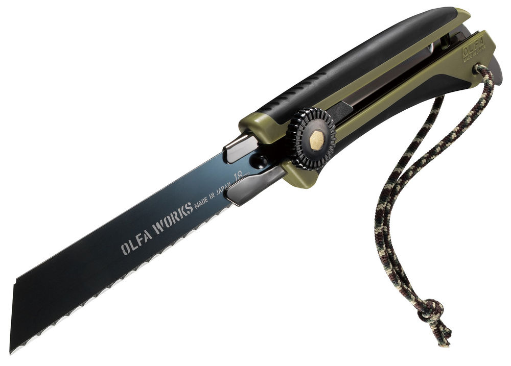 Универсальный нож со сменным серрейторным лезвием для сложных материалов WORKS FK1 FIELD KNIFE OLFA OW-FK1-OD