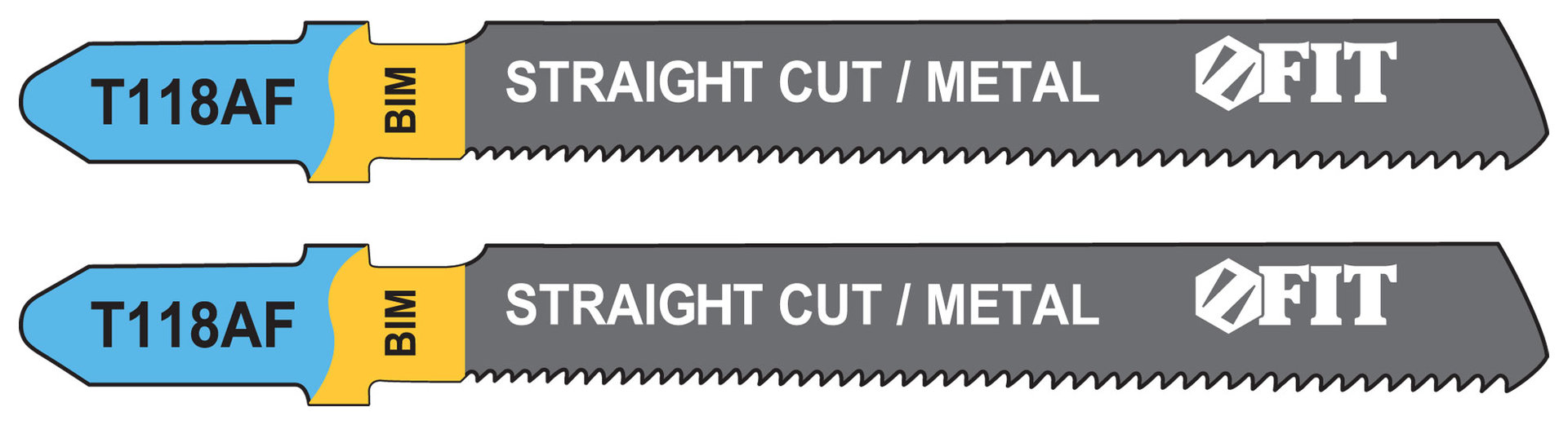 Полотна по металлу, Bimetal, фрезерованные, волнистые зубья, 76/51/1,2 мм (T118AF), 2 шт. (40971)