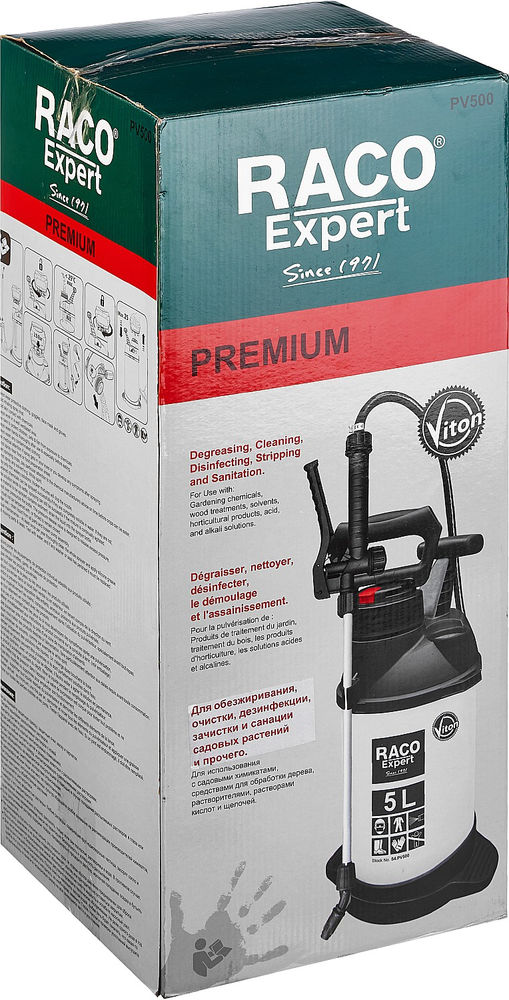 Опрыскиватель Pro 500 для работы с агрессивными химикатами, 5 л RACO 4240-54/500