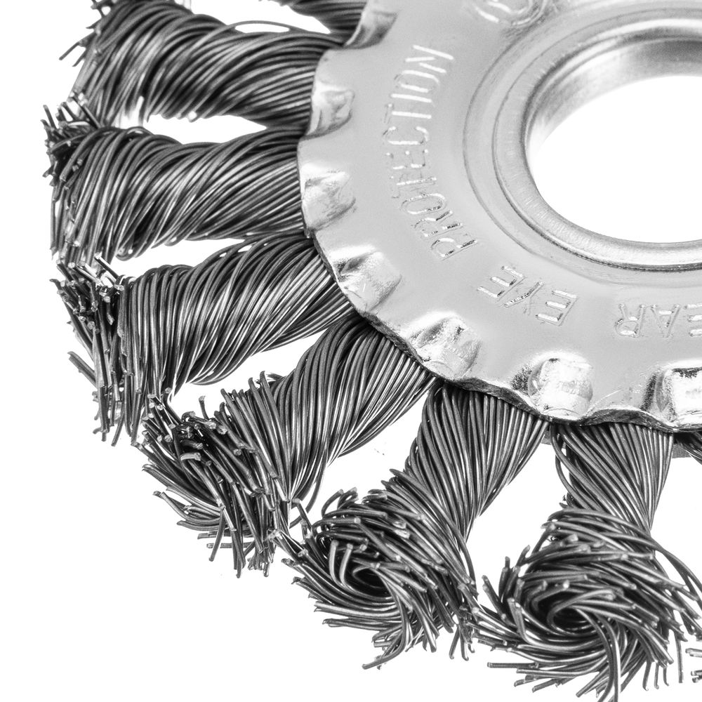 Щетка для УШМ 100 мм, посадка 22.2 мм, плоская, крученая проволока 0.5 мм Matrix (74630)