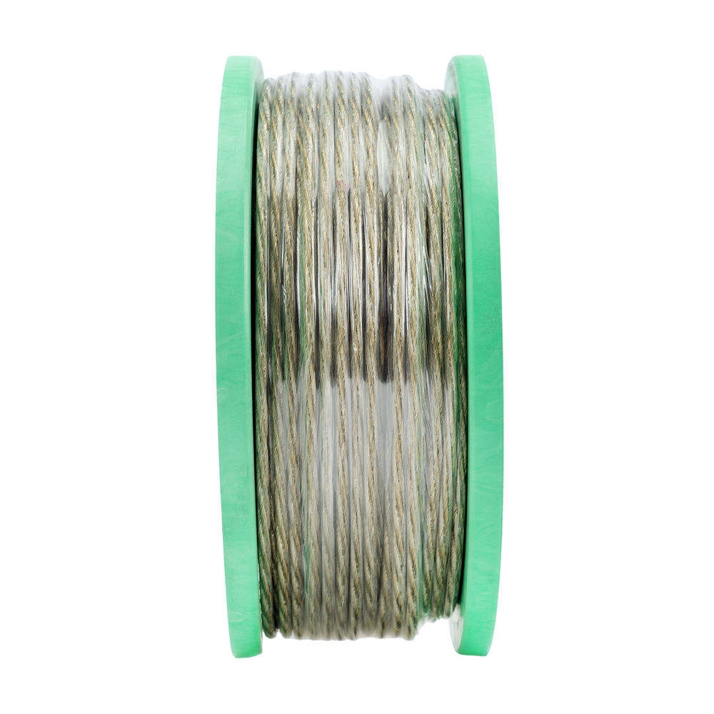 Трос металлополимерный прозрачный ПР-4.0, толщина 4.0 мм, катушка 100 метров Сибртех (47630)