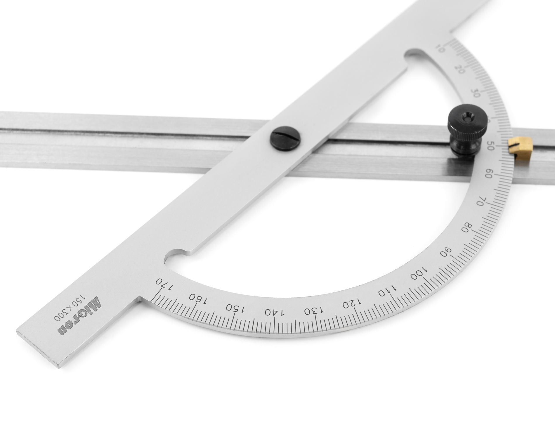 Угломер-транспортир мод. УТ 10-170° (150x300мм 1°) регулир.рейка (ГРСИ №93019-24) Мicron
