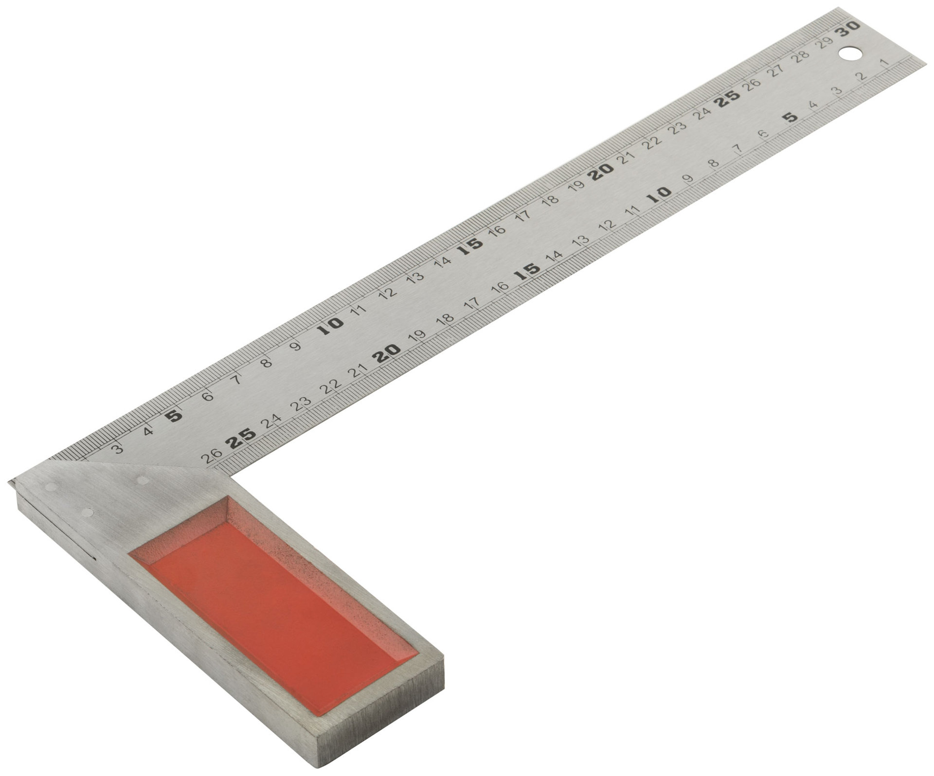 Угольник столярный, рифленая шкала, чугунное основание 300 мм (19454)