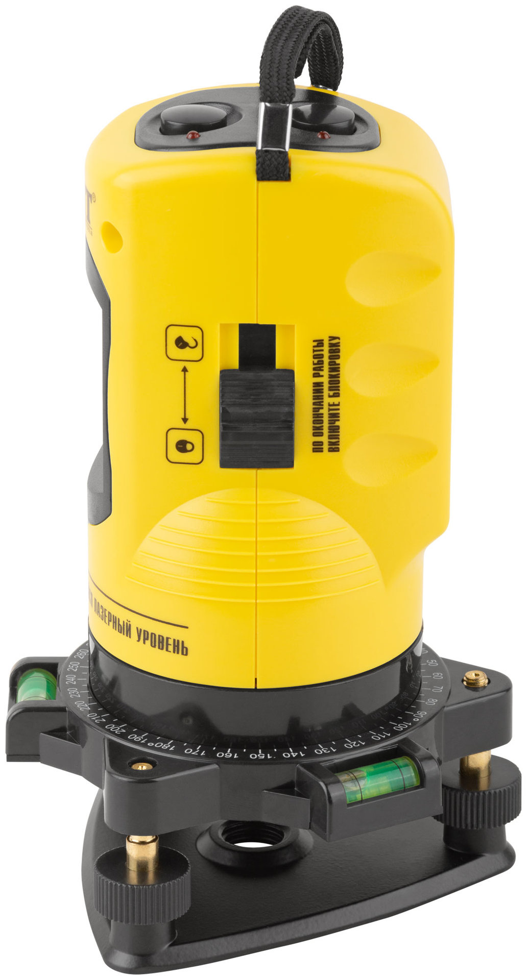 Уровень лазерный самоуспокаивающийся, красные лучи, крест, диапазон 10 м, тренога, очки, пластиковый кейс (18665)